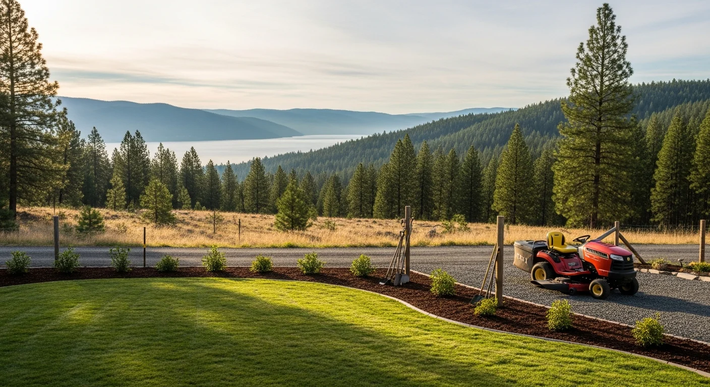 Scenic Kootenai County landscape with Coeur d'Alene Lake and forested hillsides